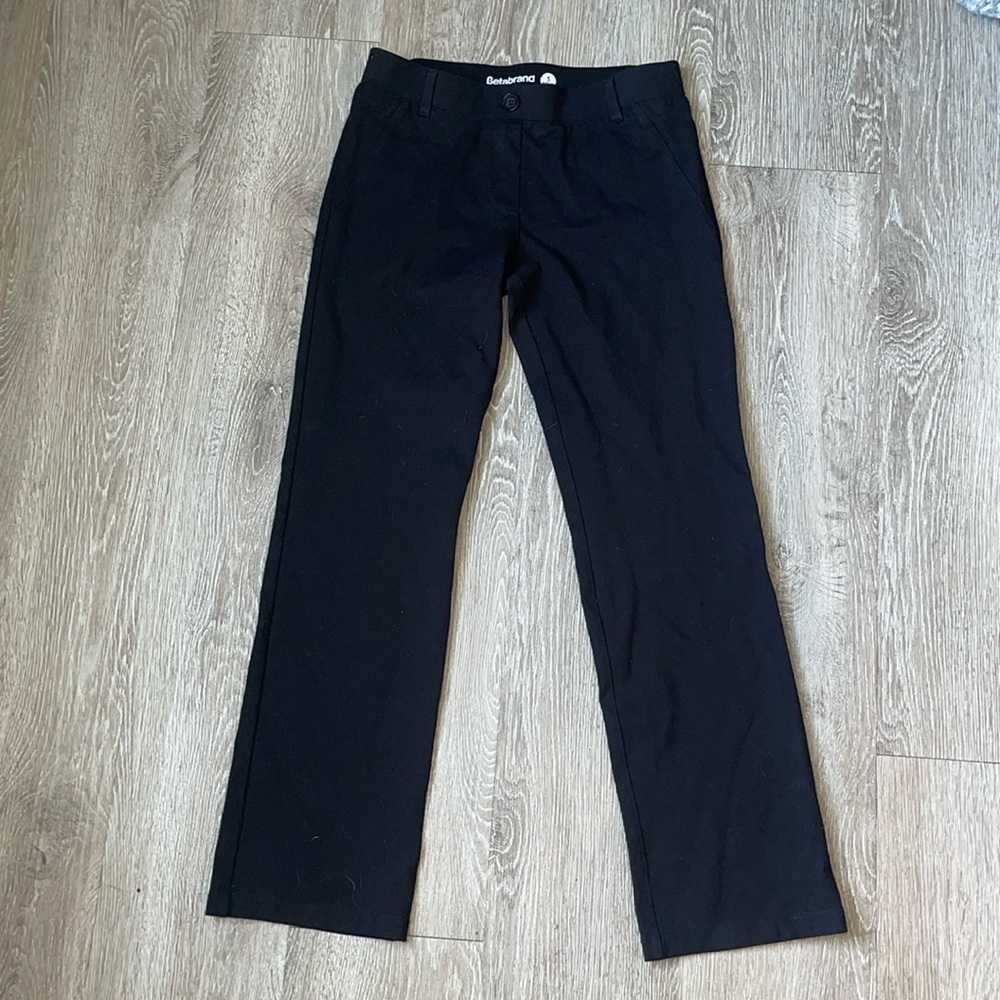Betabrand pants black stretch medium small petite pull on casual slacks